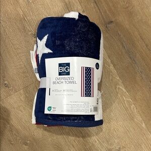 The Big One Patriotic Navy, White & Red Oversized Towel